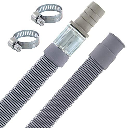 DL-pro 1m Ablaufschlauch Verlängerung Ø 19/19-22mm mit Schlauchschelle Universal Abwasserschlauch -20° bis +90° C für Spülmaschine Waschmaschine