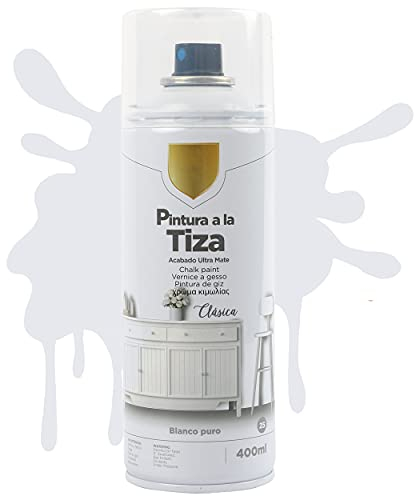 H HANSEL HOME Pintura Spray a la Tiza Color Pastel Acabado Ultra Mate - Blanco Puro 400ml