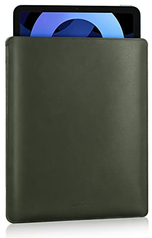 MoKo 9-11 Zoll Tablet-Tasche aus PU-Leder, Schlank | Tablet-Tragetasche passt für Tablet-Tasche passt für iPad Air 5 10,9 Zoll, iPad Pro 11 2018-2021 und iPad Air 4/3, Nachtgrün