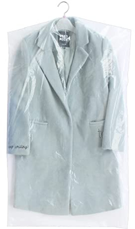 Belinlen 50 Pack 23.6x40 Inch / 60x101 cm Clear Plastic Clothes Covers | Plastic Dust Cover Bags for Clothes Hanging Dry Cleaning Garment Clothes Bags for Clothing Storage