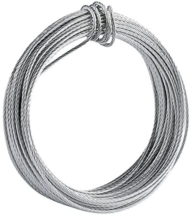 SAVITA 32,5 ft/10 m Bilderrahmen Aufhänger Draht, Bilderdraht Edelstah Bilder Aufhängen Schnur Strapazierfähig Metall-Aufhängedraht Drahtzum Aufhängen von Fotos Kunstwerken und Bildern (1,5 mm)