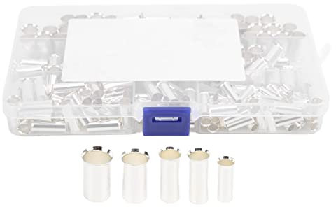 200 Pieces Wire Ferrule Connectors Kit 2‑8 Gauge Wire Ferrules Electrical Cable Terminals Copper Crimp Connector Fit for Car Amplifiers Appliances