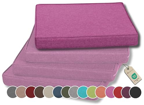 Gutekissen® Stuhlkissen Polsterauflage Auflage für Stühle/Bänke für Haus und Garten Sitzauflage Gartenkissen Sitzkissen viele Farben FK5 (45x45, Pink, 1)