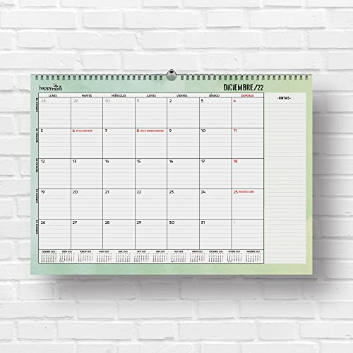 Monatsplaner 2023 | HappyMots | Monatlicher Kalender Planer | 32x47cm | 16 Monate - Sep. 2022 bis Dez. 2023 | Platz zum Schreiben und Zielen Bequem, praktisch und motivierend.