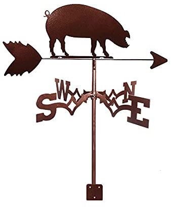 Wetterfahne Edelstahl Wetterfahne Messwerkzeuge Windrichtungsanzeige Wetterhahn 35 x 50 cm für Outdoor Hof Pavillon Dekorationen (Wildschwein)