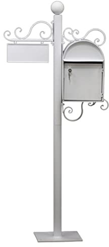 HIRNER Decorazioni Cassette postali Bianche per Cassetta Postale con Chiusura Esterna con Numeri civici per Cassetta Postale Kit Combinato Cassetta Postale e Posta all-in-One Cassetta Postale