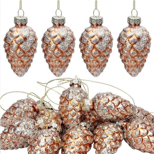QEOTOH Tannenzapfen Kugeln Weihnachtsbaum Anhänger Xmas Bemalt Hängende Anhänger Frohe Weihnachtsbaum Geschenk Ornament Dekoration Weihnachten für Zuhause