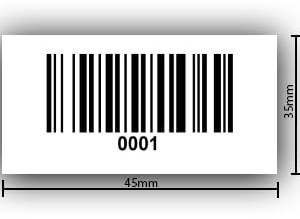 Universal Etiketten Archivierungsetiketten Barcodeetiketten 45x35mm fertig bedruckt 4 bis 13 Stellig 1000Etiketten/Rolle