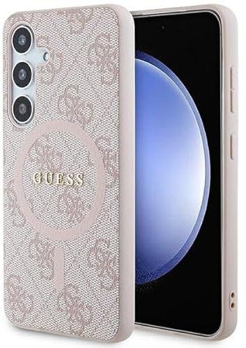 Guess GUHMS24SG4GFRP Hülle für S24 S921 Rosa hardcase 4G Collection Leather Metal Logo
