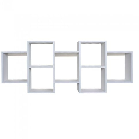 Domax Home Bücherregal - Wandregal - Hängeregal - Schweberegal - Würfelregal - Regal schmal - Deko Wohnzimmer 161x65x18 cm, Weiß - Regale für Küche, Badezimmer, Wohnzimmer, Schlafzimmer - FTS 3