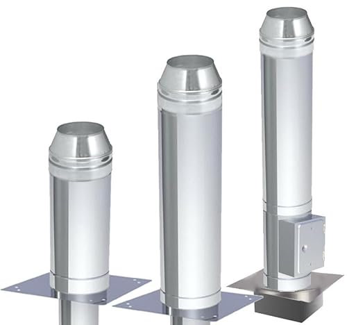 Schornsteinerhöhung doppelwandig 30mm Dämmung DN 160mm Einschub eckig - Höhe 1000mm