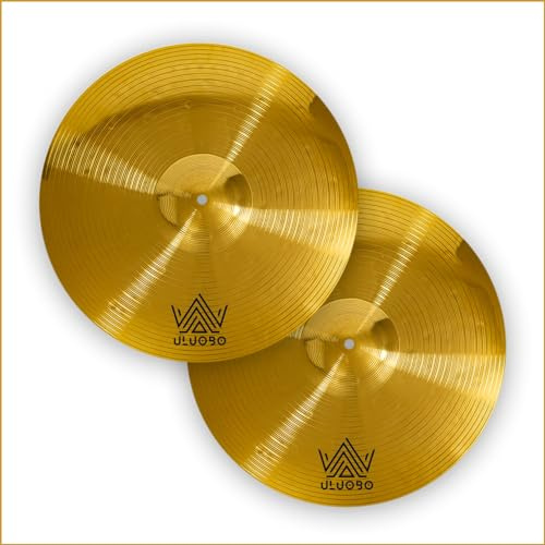 Hi Hat Cymbals, High Hats Cymbal Pair, 13 inch Mini Symbol Set (2 PCS, Gold)