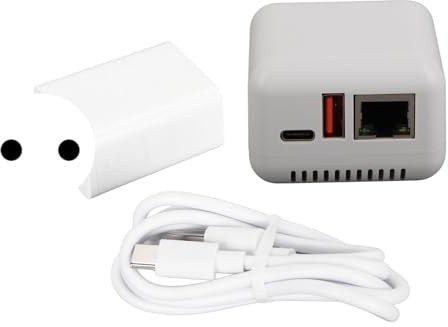 Brilluxa Servidor de Impresión USB 2.0 LAN 5V, Servidor de Red Inalámbrico para Impresora Compatible con Windows Android