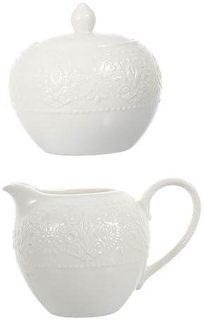 Garneck 2piezas Jarra Cerámica Para Leche y Azucarero Práctico y Versátil Para Café y Cocina Restaurante y Hogar