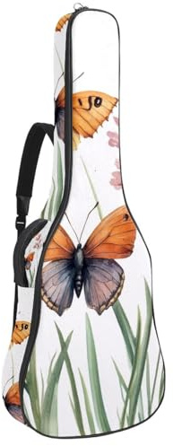 Gitarrentasche in voller Größe, 101,6 cm, 104,4 cm, 106,7 cm, Tragetasche für E-Bass, klassische Gitarre, Aquarell, bunte abstrakte Blätter, Mehrfarbig 04, 42.9x16.9x4.7 in, Lässiger Tagesrucksack