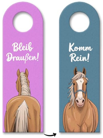 Bleib draußen Komm rein Pferde Türhänger Humorvoller Pferdeanhänger für Tür und Zimmer - lustiges Accessoire