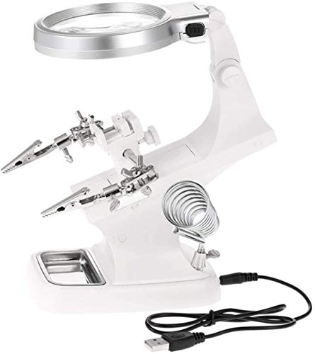 Gli occhiali ingranditi con supporto luminoso, ingranditori per led al lavoro artigianale, lampada di manutenzione a LED di rotazione a 360 gradi Lampada in gamma 3x da scrivania da scrivania da