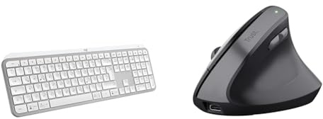 Logitech MX Keys S & Trust Yuno Wiederaufladbare Vertikale Maus, Kabellose