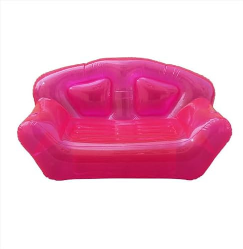 Sofá inflable transparente para adultos, sofá de aire de PVC con 2 portavasos, perfecto para playa, al aire libre, viajes, camping, picnic, piscina (180 x 90 x 95 cm)