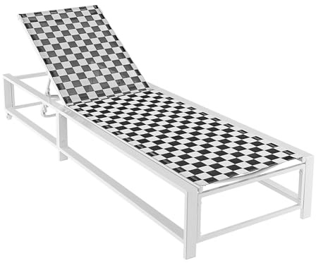 GIANTEX Sedia a sdraio, regolabile in 6 posizioni, con struttura in metallo e ruote, sedia da giardino portatile per spiaggia, giardino e piscina, lettino da esterno, 200 x 68 x 32 cm, portata fino a