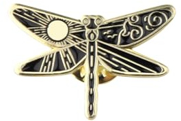 PLITI Libellen-Brosche, Anstecknadel, Libelle, Sonne, Mond, Libelle, Gedenkgeschenk, Libellen, Fan, Geschenk, Loss of Loved One, M, Edelstahl