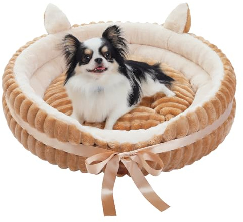 PAWZ Road Katzenbett waschbar Flauschiges Katzenkissen, Katzenschlafplatz-Bettchen (Braun, M)