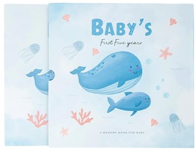 Libro dei ricordi del bambino con pagine fotografiche delle pietre miliari Sezioni impronte delle mani Sezioni di impronte di piedi carta regalo neonato ideale pietre miliari diario per foto