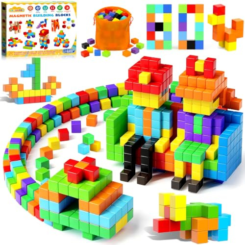 BARAKYEG Magnetische Bausteine 80-Teiliges Magnetbausteine,Magnet Spielzeug Kinder,Magnetwürfel Magnetspiel,Magnet würfel,Magnetisches Spielzeug ab 3 4 5 6 7 8 Geschenk für Jungen und Mädchen (2*2CM)
