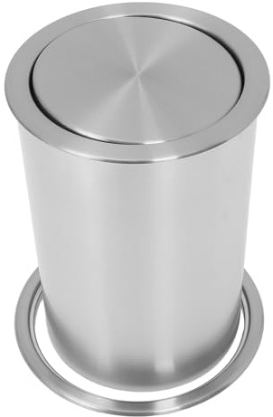 DOITOOL 1 set di pattumiere rotonde da cucina: scivolo per rifiuti a scomparsa da 11 litri, cestino per rifiuti incorporato, pattumiera da incasso sul piano di lavoro con coperchio per casa, hotel e