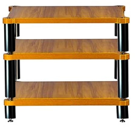 Easnuroz HiFi-Rack Mit 1/2/3/4 Ebenen Universelle, Freistehende Lautsprecherständer AV-Regal Für Audio- Und Videogeräte Rack Für Stereoanlagen(Wood Color,60 * 60.5 * 48cm)