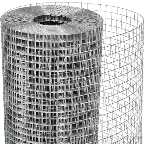 Heavy-Duty Stainless Steel Wire Mesh Fence - 1/2 Inch Garden Protection, Welded Metal Netting Roll (1m x 12m / 39ft) for Outdoor Security and Safety