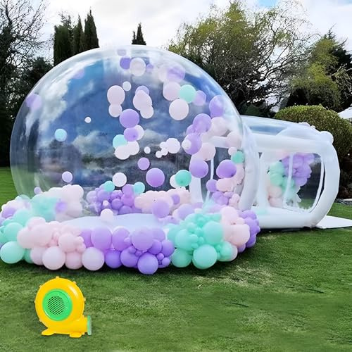 Casa de Burbujas Inflable Tienda de Jardín PVC de Grado Comercial Cúpula Hinchable con Soplador y Bomba para Exteriores Bodas Fiestas Bodas Cumpleaños