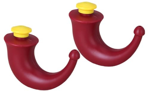 STAHAD Lot de 2 Flacons Lave-nez Plastique Compacts Rouge, Rinçage Nasal Multifonction, Format Voyage pour Nettoyage Sinus et Soins Respiratoires Adultes, Irrigation Nez Yoga, Produits