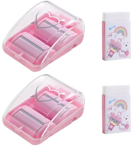 GALPADA Set 2 Mini Pulitori per Scrivania in Plastica Rosa, Raccoglitori di Briciole Leggeri e Portatili, per Scuola e Vari Scenari di Pulizia Desktop
