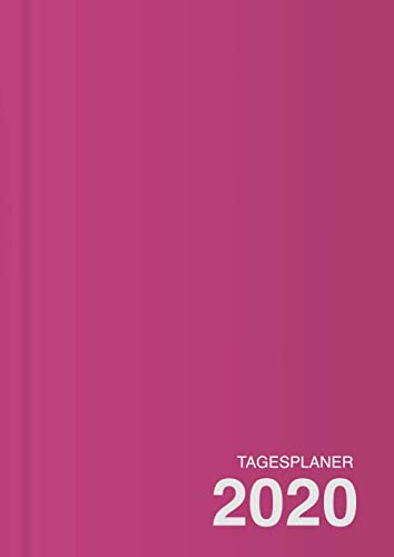 Tagesplaner 2020 groß, DIN A4, Tageskalender und Terminplaner, 1 Tag - 1 Seite (rosa): Planer und Buchkalender in pink, tageweise mit Uhrzeit, Geschenk für Mädchen und Frauen