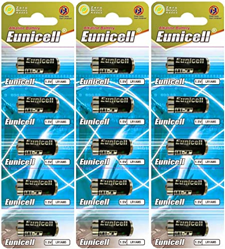 Lot de 15 piles alcalines LR1/N/Lady 1,5 V (3 blisters de 5 piles) AM5, UM5 4001, 4901, MX9100, 910A - Produit de marque jetable Eunicell