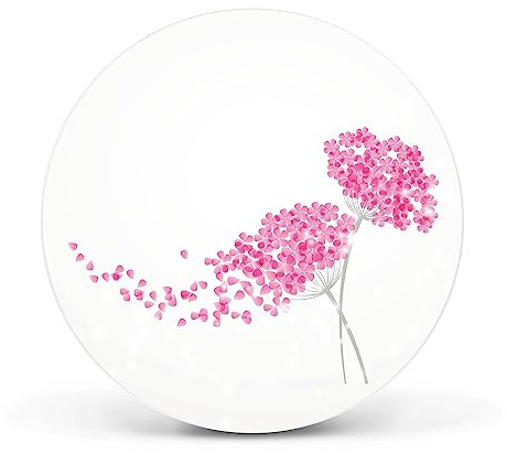 banjado Magnettafel Ø 47cm Weiß - Magnetwand aus Metall - Magnetpinnwand als Memoboard - Pinnwand Magnettafel Küche, Büro, Kinderzimmer inkl. 4 Magnete & Montageset - Holunder Pink