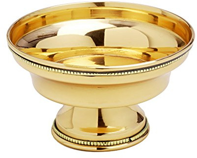 NKlaus Räucherschale aus Messing, Gold, für Weihrauch Ø10cm, 1 Stück | Durchmesser: 10cm; Höhe: 5,8cm; Gewicht: 0,3kg