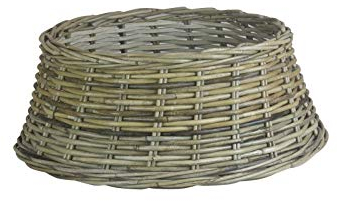 Willow & Avon Festive Weihnachtsbaum-Rock aus grauem Rattan, groß, 52 x 20 cm