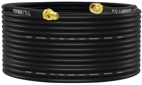 YILIANDUO Câble d'Extension SMA Mâle à Femelle 20M RG58 pour Antenne/GPS | Câble Coaxial à Faible Perte pour WiFi 3G 4G LTE Antenne GPS SDR Équipement Antenne Radio Scanner Routeur (Non pour la TV)