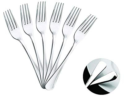 Mr. Spoon Minimal Collection Set di Posate da Portata in Acciaio Inossidabile - 6 forchette da Frutta in Acciaio Inossidabile 17,5 x 2,36 cm