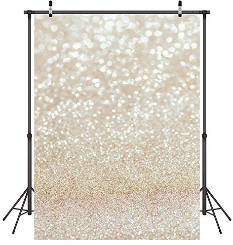 LYWYGG 6X9FT Golden Spots Fotografie Kulisse Shinning Sparkle Sandwaage Hintergrund Vinyl Bokeh Professionelle Neugeborene Baby Chirldren Porträt Fotostudio Props CP-124-0609