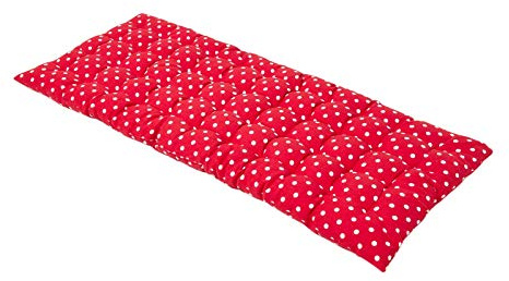 Homescapes Bankauflage 2-Sitzer rot gepunktet – Sitzkissen Bank Outdoor/Indoor, Oeko-TEX-Zertifiziert, Sitzauflage waschbar für Gartenbank & Sitzbank, 108 x 42 cm