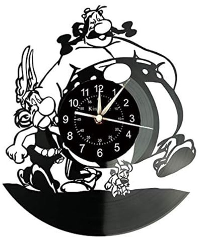 Smotly Vinyl Wanduhr - Asterix & Obelix Thema, Handgemachte Kunstdekoration, Kreative Geschenke