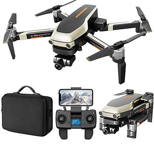 BaiTTang Profesional GPS Drones avec caméra UHD 4K pour Adultes et Enfants, 5GHz WiFi FPV Vidéo Vidéo en Direct avec cardan de stabilisation de Deux Axes, 3900ft et 25 Minutes