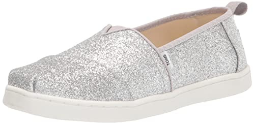 TOMS GLITTER ALPARGATA flickor Loafer platt, Silver vit, 31.5 EU