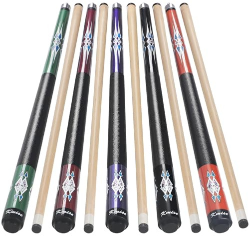 Kmise Billardqueue-Set mit 5–58 Zoll, professionellem Billardqueue aus kanadischem Ahorn, Billardqueues für Erwachsene, 18–21 oz, mehrere Farben