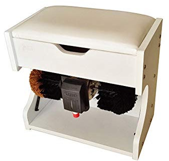Macchina per lucidare le scarpe, macchina per lucidare e lucidare le scarpe elettrica con sensore automatico con scatola di immagazzinaggio Legno con scatola di immagazzinaggio Lucidascarpe elettrica