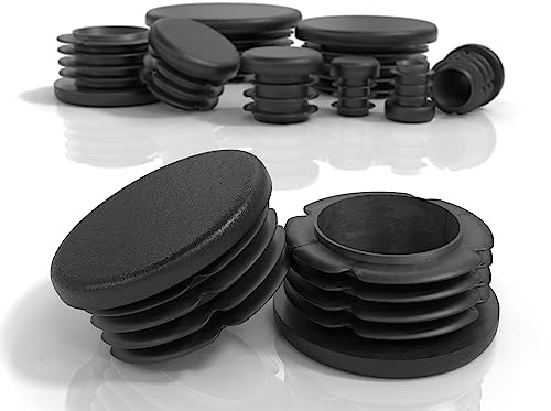 PD Lamellplugg rund 50 mm för runda rör (ytterdiameter) | ändkåpor av PE-plast | rörpropp 50 mm för rörskydd av stålrör, rostfria rör och aluminiumrör | rund plugg svart | 4 stycken | Ändlock av PE plast | rörpropp för rörskydd av stålrör, rostfritt stålrör och aluminiumrör | rund plugg svart