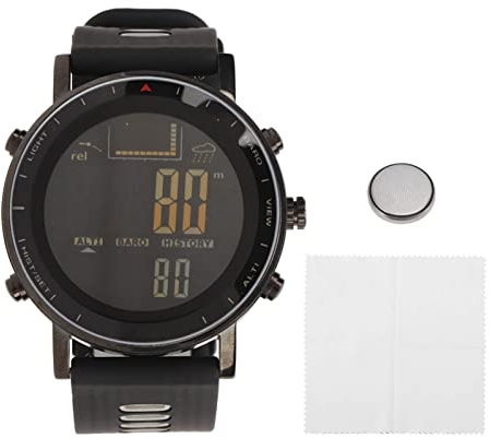 Digitale Sportuhr, Wasserdichte Outdoor-Digitaluhr mit Höhenmesser, Barometer und Thermometer, Multifunktionale Digitale Armbanduhr für Männer und Frauen, Angeln, Wandern, Klettern (Schwarzgrau)